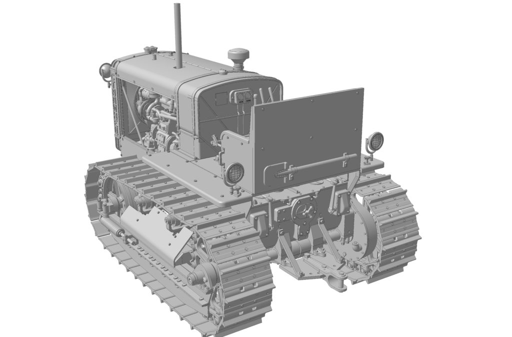 3D renders of the S-65 «Stalinets» tractor