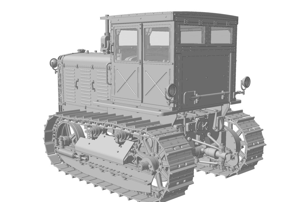 3D renders of the S-65 «Stalinets» tractor