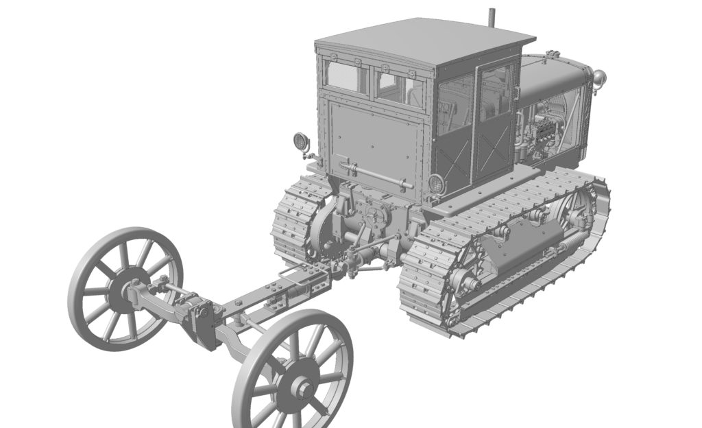 3D renders of the S-65 «Stalinets» tractor