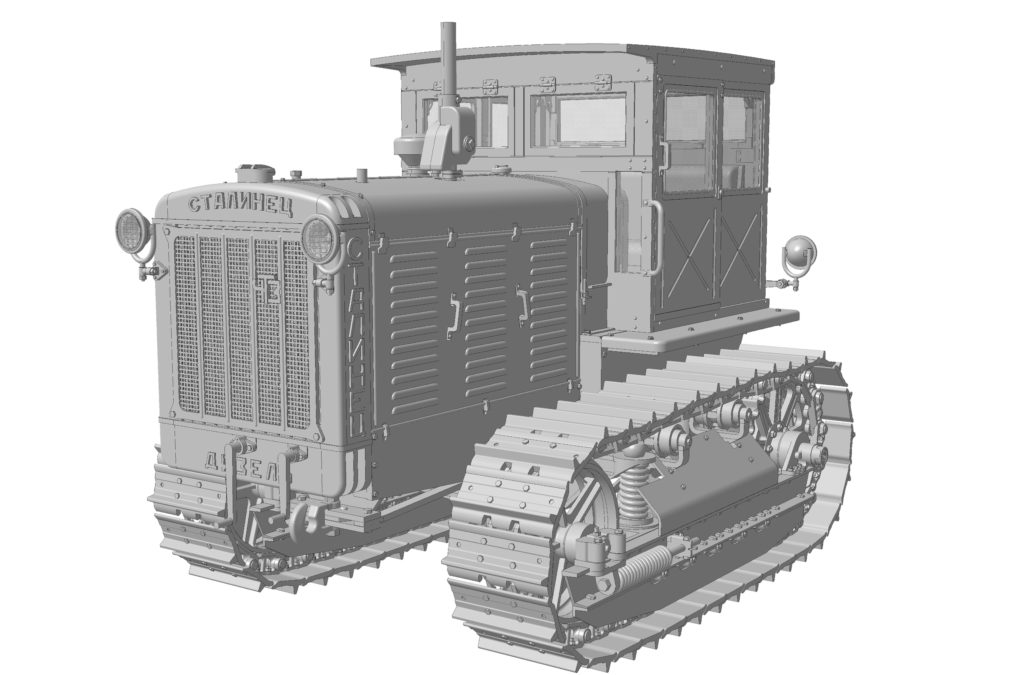 3D renders of the S-65 «Stalinets» tractor