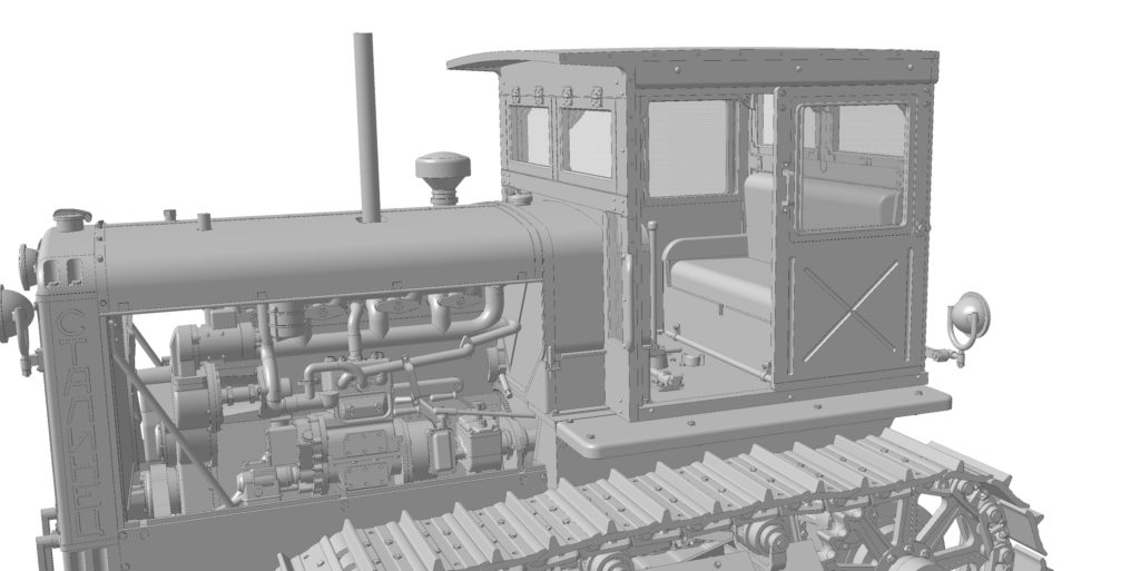 3D renders of the S-65 «Stalinets» tractor